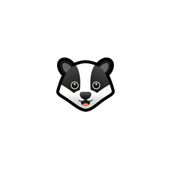 Badger Isolated Realistic Vector Icon. Badger Face, Head, Leather Illustration Icon
