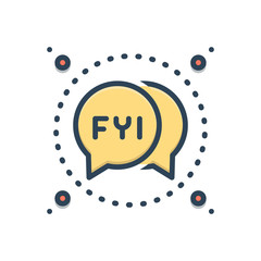 Color illustration icon for fyi bubble