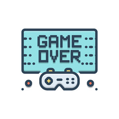 Color illustration icon for gameover