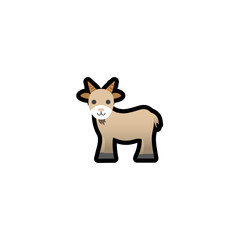 Goat Isolated Realistic Vector Icon. Goat Cartoon Illustration Emoji, Emoticon, Icon