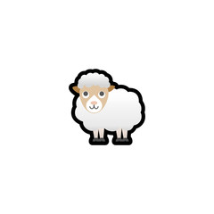 Sheep Isolated Realistic Vector Icon. Ewe Cartoon Illustration Emoji, Emoticon, Icon