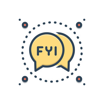 Color Illustration Icon For Fyi Bubble