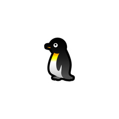 Penguin Isolated Realistic Vector Icon. Young Penguin Colorful Cartoon Illustration  Sticker