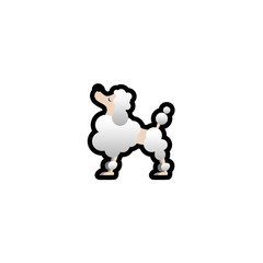 Poodle Isolated Realistic Vector Icon. Poodle Dog Illustration Emoji, Emoticon, Sticker Icon