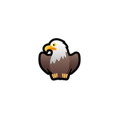 Eagle Isolated Realistic Vector Icon. Polar Eagle Illustration Sticker Icon