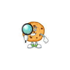 A famous of one eye chocolate chips cookies Detective cartoon character design