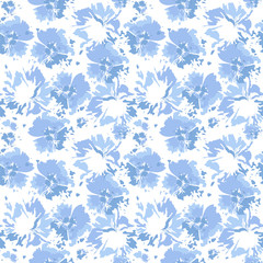 Tie dye shibori background. Vector seamless pattern, ink textured background, japan rustic batik wallpaper tile.