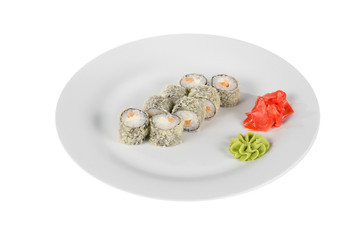 Sushi, rolls on a white isolated background