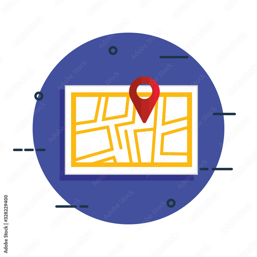 Poster gps mark and map vector design