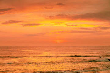 Orange sunset over the sea