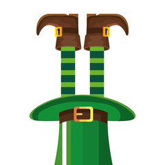 leprechaun legs with boots in top hat