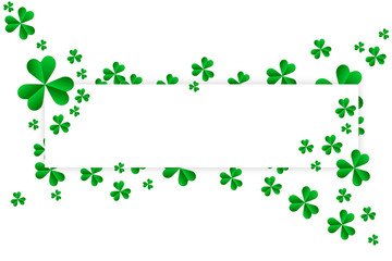 Three leaf shamrock clover with copy space for card, banner background