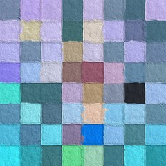 colorful abstract mosaic with a rough texture background. colorful square pattern background. Picture for creative wallpaper or design art work. Backdrop have copy space for text.