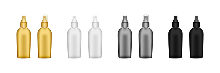 Set of Spray Bottle Mockups isolated on white background