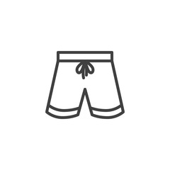 Beach shorts line icon. linear style sign for mobile concept and web design. Men's shorts outline vector icon. Summer clothing symbol, logo illustration. Vector graphics