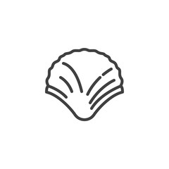 Seashell line icon. linear style sign for mobile concept and web design. Scallop shell outline vector icon. Symbol, logo illustration. Vector graphics