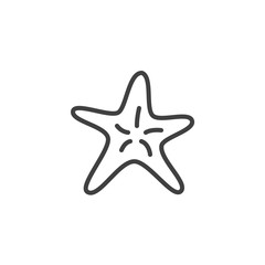 Obraz premium Starfish line icon. linear style sign for mobile concept and web design. Sea star fish outline vector icon. Symbol, logo illustration. Vector graphics