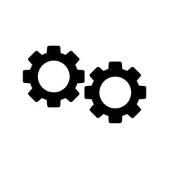 Gears Sign, Gear Icon isolated on white background