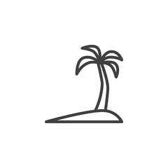 Palm tree line icon. linear style sign for mobile concept and web design. Tropical island and palm tree outline vector icon. Symbol, logo illustration. Vector graphics