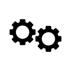 Gears Sign, Gear Icon isolated on white background