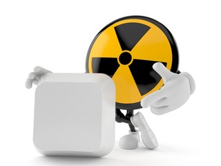 Radioactive character with blank computer key