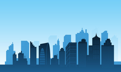 Obraz premium City silhouette background with many buildings skycraper.