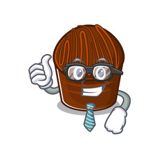 cool and smart Businessman chocolate candy wearing glasses