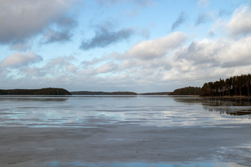 melting ice on lake Saimaa, Finland