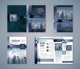 Fototapeta na wymiar Cover Book Design Set, Abstract Gray Geometric Pixel Background vector Template Brochures