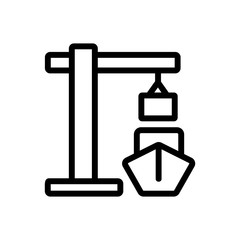 Crane construction icon vector. Thin line sign. Isolated contour symbol illustration