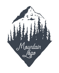 Mountain logotype logo forest nature forest vector
