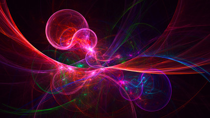 Fractal 3D rendering abstract and shiny background