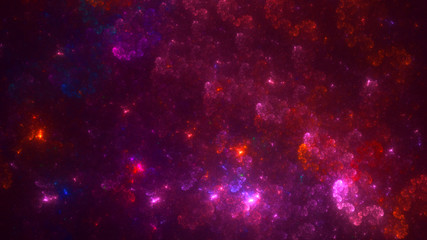 3D rendering abstract red fractal light background