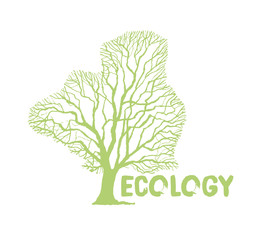 Obraz premium Green tree crown logotype for eco natural projects