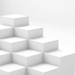 Geometric figures display on pink background,3d rendering ,3d illustration