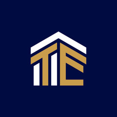 Initial Letters TE House Logo Design