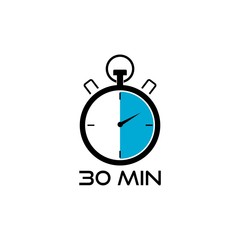 30 minute icon isolated on white background