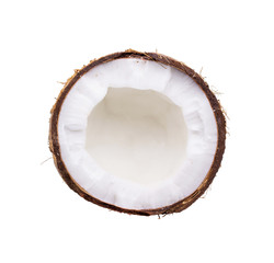 Coconut. Half coconut isolated on white background.