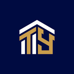 Initial Letters TY House Logo Design