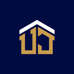 Initial Letters UJ House Logo Design
