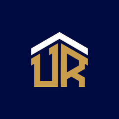 Initial Letters UR House Logo Design