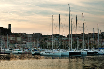 Yachts moored in Cannes