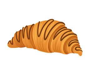 Sweet French Croissant with Crispy Crust Vector Food Element