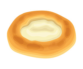Tasty Wheat Pastry with Sweet Filling Vector Food Element