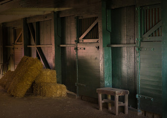 Moody Stable with Hay