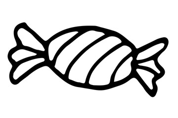 wrapped candies vector illustration. Hand drawn sketch.