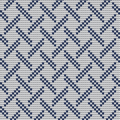 Knitted vector seamless geometric pattern.