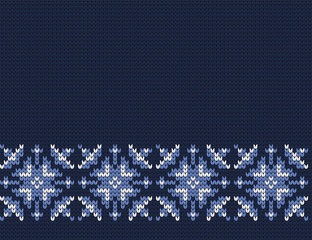 Knitted decorative seamless border snowflakes
