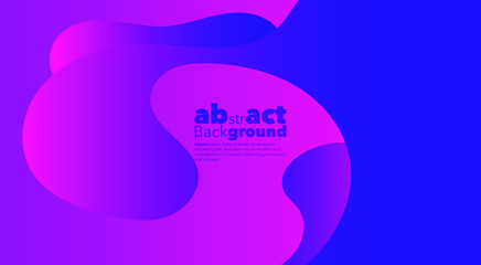 Minimal dynamic gradients on classic blue and Fluorescent pink  background with copy space.  geometric Backdrop for Poster, Fluid 3d shapes composition. Modern abstract cover. Brochure, card.