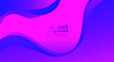 Minimal dynamic gradients on classic blue and Fluorescent pink  background with copy space.  geometric Backdrop for Poster, Fluid 3d shapes composition. Modern abstract cover. Brochure, card.